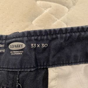 Old navy broken in straight khaki blue 33x30